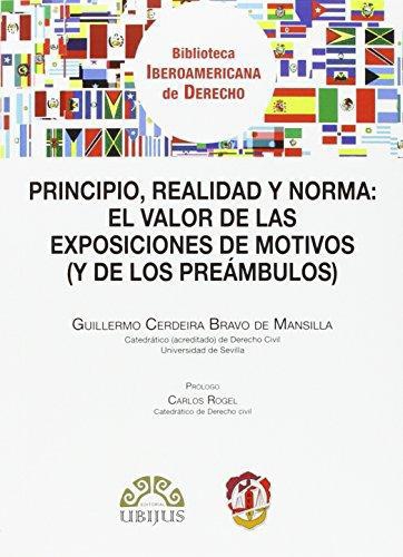 Principio Realidad Y Norma El Valor De Las Exposiciones De Motivos Y De Los Preambulos