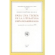Para Una Teoria De La Literatura Hispanoamericana