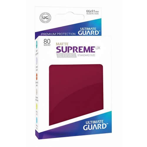 Sleeve Deck: Ultimate Guard Supreme Ux Sleeves Standard Size Matte Burgundy