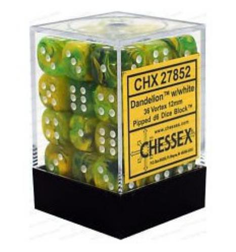 Borealis No.2 12Mm D6 Light Green/Gold 36-Dice Set