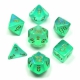 Borealis No.2 Polyhedral Light Green/Gold 7-Dice Set