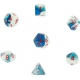 Gemini Polyhedral Astral Blue-White W/Red 7-Dice Set