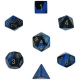 Gemini Polyhedral Black-Blue/Gold 7-Dice Set