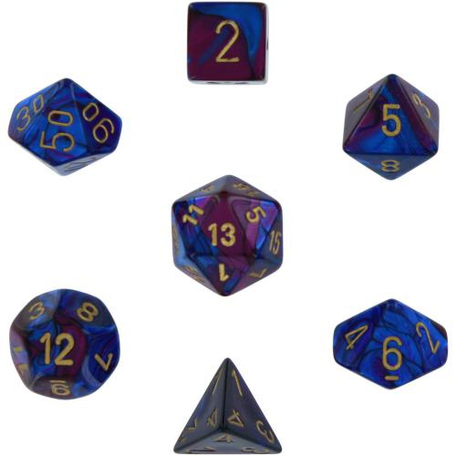 Gemini Polyhedral Blue-Purple/Gold 7-Dice Set