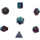 Gemini Polyhedral Purple-Teal W/Gold 7-Dice Set