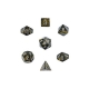 Leaf Polyhedral Black Gold/Silver 7-Dice Set