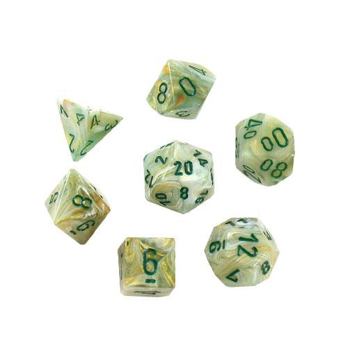 Marble Polyhedral Green/Dark Green 7-Dice Set