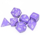 Opaque Polyhedral Purple/White 7-Dice Set