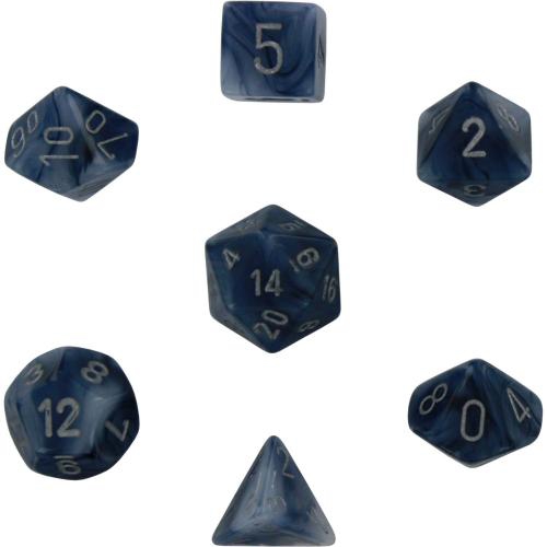 Phantom Polyhedral Black/Silver 7-Dice Set