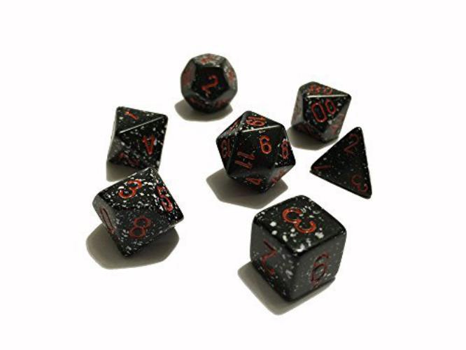 Speckled Polyhedral Space 7-Dice Set