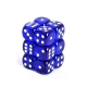 Translucent 16Mm D6 Blue/White Dice Block 12-Dice Set