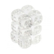 Translucent 16Mm D6 Clear/White Dice Block 12-Dice Set