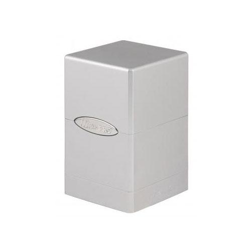 Deck Box: Metallic Silver Satin Tower