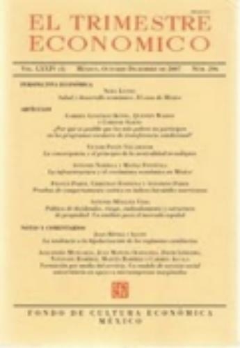 Trimestre económico, El. No. 308 octubre-diciembre de 2010. Volumen LXXVII (4)