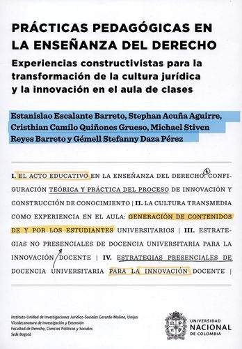 Practicas Pedagogicas En La Enseñanza Del Derecho Experiencias Constructivas